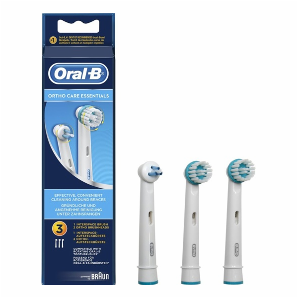 Oral-B Ortho Care Essentials 3 ks Kartáčky náhradní Braun