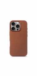 Decoded Kožený zadní kryt Decoded - ochranný kožený kryt kompatibilní s MagSafe pro iPhone 16 Pro (hnědý)