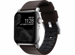 Nomad kožený řemínek pro Apple Watch 44-49mm - Active Pro Brown/Silver Hardware