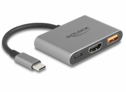 Delock USB Type-C adaptér na HDMI 4K 30 Hz s USB Type-A a USB Type-C PD 2.0 90 W