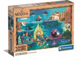 Clementoni Puzzle 1000 dílků Kompaktní mapy Disney Malá mořská víla