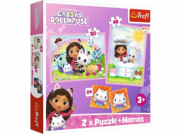 Trefl Gabbyin domeček pro panenky 2v1 puzzle s poznámkami a kočičí kamarádkou Gabbys Dollhouse