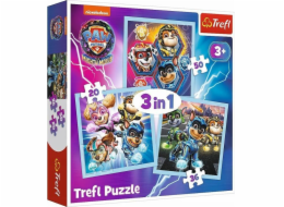 Trefl Puzzle Tlapková patrola 3 v 1 - Mocná štěňata