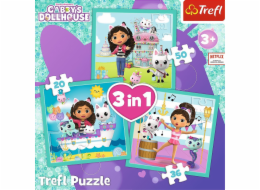 Trefl Gabbyin domeček pro panenky 3v1 puzzle s aktivitami