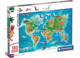 Clementoni Puzzle 180 dílků Mapa dinosaurů