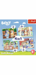 Trefl 4v1 Puzzle Bluey a svět