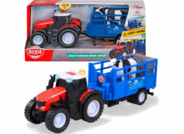 Dickie FARMÁŘSKÝ traktor Massey Ferguson s přívěsem, 26 cm