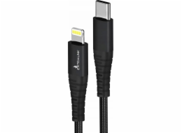 Extralink Pletený kabel USB Type-C na Lightning Smart Life 27W 2m černý