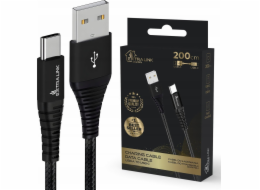 Extralink Pletený kabel USB typu A na USB typu C Smart Life 15W 2m černý