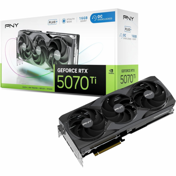 PNY Grafická karta GeForce RTX5070 Ti+ OC 16GB VCG5071T16...