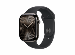 Apple Watch S10 Cell/42mm/Slate Grey/Sport Band/Black/-S/M