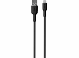 Puro USB kabel PURO ICON Soft Cable – USB-A na Lightning kabel s certifikací MFi 1,5 m (černý)