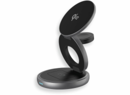 LMP Twist 3-in-1 Wireless Qi2 Charging Station - Black