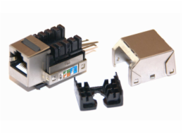 OEM keystone Cat5e, tieneny STP, kolmá svork., typ UNI 110, strieborný