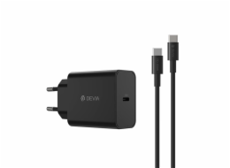 Deví síťová nabíječka Rocket Series PD Quick Charger 45W + Cable - Black