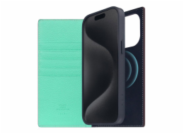 SLG Design pouzdro D8 Neon Full Grain Leather Diary pro iPhone 15 Pro Max - Teal