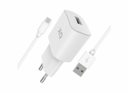 Xqisit wall charger + USB-A to USB-C kabel 1m - White