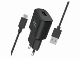 Xqisit wall charger + USB-A to USB-C kabel 1m - Black