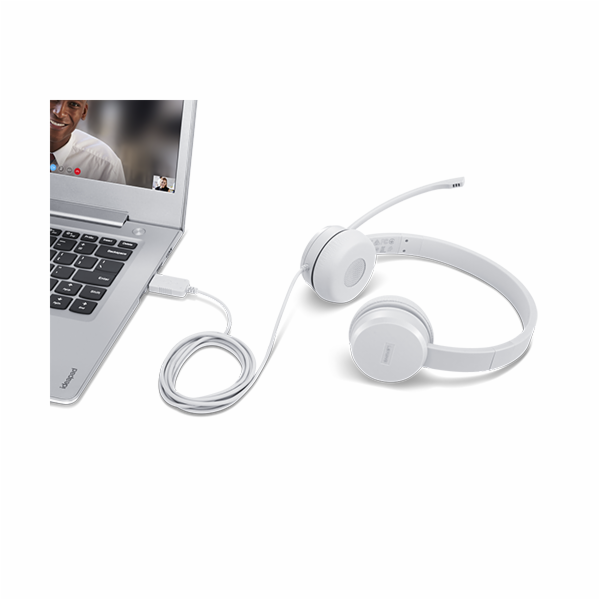 Lenovo 110 Stereo USB Headset White