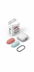 Elago Airpods Silicone Duo Hang Case - NightGlow/Italian Rose, Coral Blue