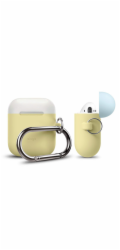 Elago Airpods Silicone Duo Hang Case - Yellow/ White, Pastel Blue