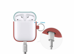 Elago Airpods Silicone Duo Hang Case - Italian Rose/ Coral Blue, Yellow