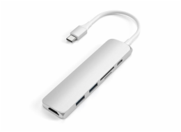 Satechi USB-C Slim Multiport adaptér V2 - Silver Aluminium