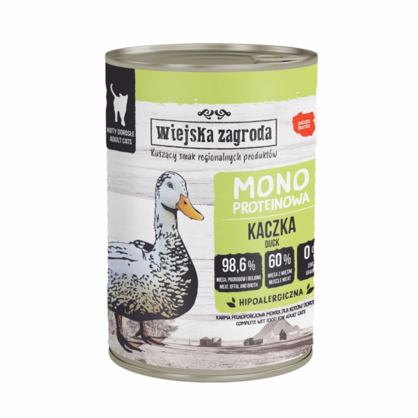 WIEJSKA ZAGRODA Monoprotein Duck - mokré krmivo pro kočky...
