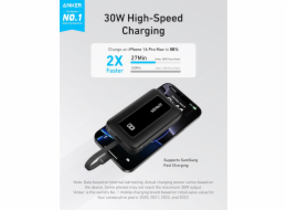 Přenosná nabíječka Anker, 10000 mAh, 30 W, černá