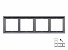 Čtyřmístný rám LIREGUS MODERN, matně černá