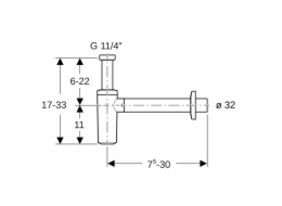 Chromovaný sifon GEBERIT 32 mm