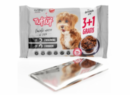 TUF TUF 2x with poultry, 2x with beef - vlhké krmivo pro psy - 4x100g