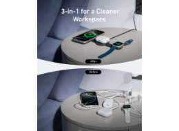 Anker nabíječka ANKER MagGo Wireless Charging Station 3 v 1 Ladestation faltbar pro iPhone a Apple Watch schwarz