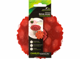 Charles Viancin GERANIUM 11,5 cm 2 Silikon-Getränkedeck. Rot/Pink