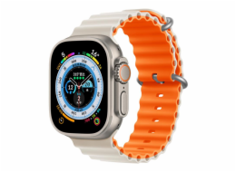 Deví řemínek Deluxe Series Sport6 Silicone Two-tone Band 44/45/49mm - Starlight/Orange