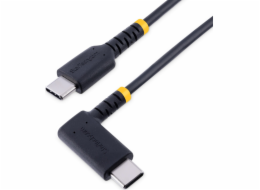 StarTech.com 1ft (30cm) USB C Charging Cable Right Angle, 60W PD 3A, Heavy Duty Fast Charge USB-C Cable, USB 2.0 Type-C, Durable and Rugged Aramid Fiber, S20/iPad/Pixel - High Quality USB Charging Cor