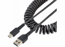 StarTech.com 3ft (1m) USB A to C Charging Cable, Coiled Heavy Duty Fast Charge & Sync USB-C Cable, High Quality USB 2.0 A to Type-C, Rugged Aramid Fiber, TPE, 3A, S20, iPad, Pixel - Durable Male to Ma