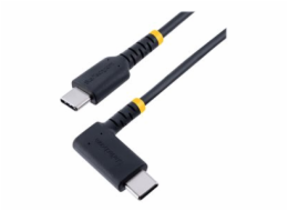 StarTech.com 3ft (1m) USB C Charging Cable Right Angle, 60W PD 3A, Heavy Duty Fast Charge USB-C Cable, USB 2.0 Type-C, Durable and Rugged Aramid Fiber, S20/iPad/Pixel - High Quality USB Charging Cord 