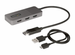 StarTech.com 3-Port MST Hub, DisplayPort to Triple HDMI Monitors, 4K 60Hz, DP 1.4 Multi-Monitor Video Adapter with 1ft (30cm) Built-in Cable, USB Powered, Windows Only - Multi-Stream Transport Hub (MS