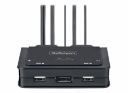 StarTech.com 2-Port USB-C Cable KVM Switch, 4K 60Hz DisplayPort Output, Compact KVM with 4ft/1.2m USB Type-C/Audio Integrated Cables, Bus Powered - Remote Push-Button/Hotkey Switching (C2-D46-UC2-CBL-