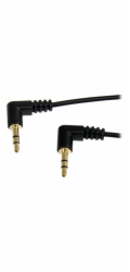 Startech 1 ft. (0.3 m) Right Angle 3.5 mm Audio Cable - 3.5mm Slim Audio Cable - Right Angle - Male/Male - Aux Cable (MU1MMS2RA) - Audio kabel - mini-phone stereo 3.5 mm s piny (male) do mini-phone st