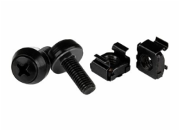 StarTech.com M6 Cage Nuts and Screws - 50 Pack - 12mm Rack Screws and Cage Nuts - Black (CABSCREWM6B) - Šrouby a matice pro regál - cerná - pro P/N: RACK-18U-20-WALL-OA, RACK-21U-20-WALL-OA, RACK-24U-