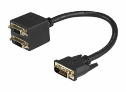 StarTech.com 1 ft DVI-D to 2x DVI-D Digital Video Splitter Cable - M/F (DVISPL1DD) - Video rozdelovac - dva spoje - DVI-D se zdírkami (female) do DVI-D s piny (male) - 30.5 cm - odstínený - cerná - pr