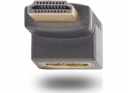 StarTech.com Down Angle HDMI 2.0 Adapter, 90-Degree HDMI Port Saver, M/F - High Speed - HDMI adaptér - HDMI s piny (male) do HDMI se zdírkami (female) zahnutý nahoru - cerná - podpora 4K60Hz, dvousmer