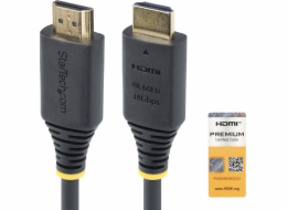 StarTech.com 3m (10ft) Premium Certified High Speed HDMI Cable, 4K60Hz - Prémiově vysoká rychlost - kabel HDMI s ethernetem - HDMI s piny (male) do HDMI s piny (male) - 3 m - černá - podpora 4K60Hz, p