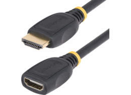 StarTech.com 18in HDMI 2.0 Extension Cable, 4K 60Hz, M/F - High Speed - prodlužovací kabel HDMI - HDMI s piny (male) do HDMI se zdířkami (female) - 50 cm - odstíněný - černá - podpora 4K60Hz, pasivní
