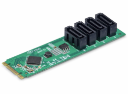 StarTech.com 4-Port M.2 to SATA Adapter Card, M.2 PCIe 3.0 to SATA HDD/SSD Expansion Card, ASM1064 Chipset, M.2 NVMe to 4x HDD/SSD for Windows/macOS/Linux - Adaptér rozhraní - SATA - M.2 Card - zelená