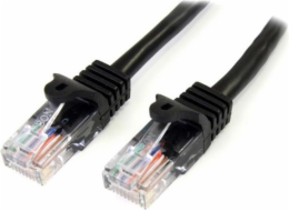 StarTech.com 3m Black Cat5e / Cat 5 Snagless Patch Cable - Patch kabel - RJ-45 (M) do RJ-45 (M) - 3 m - UTP - CAT 5e - provedení bez hrbolku - cerná