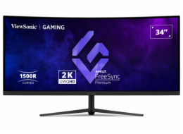 ViewSonic VX3418C-2K  34" 21:9, 3440 x 1440, VA, 1500R zakřivený, 180Hz, 1ms MPRT, 2 HDMI, 2 DP, speakers, výš. nast.