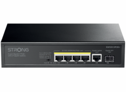 STRONG switch SW8010POE+/ 8x port Gigabit POE+/ 2x Ggabit Uplink port/ IEEE802.3af/at/ kovové šasi/ černý